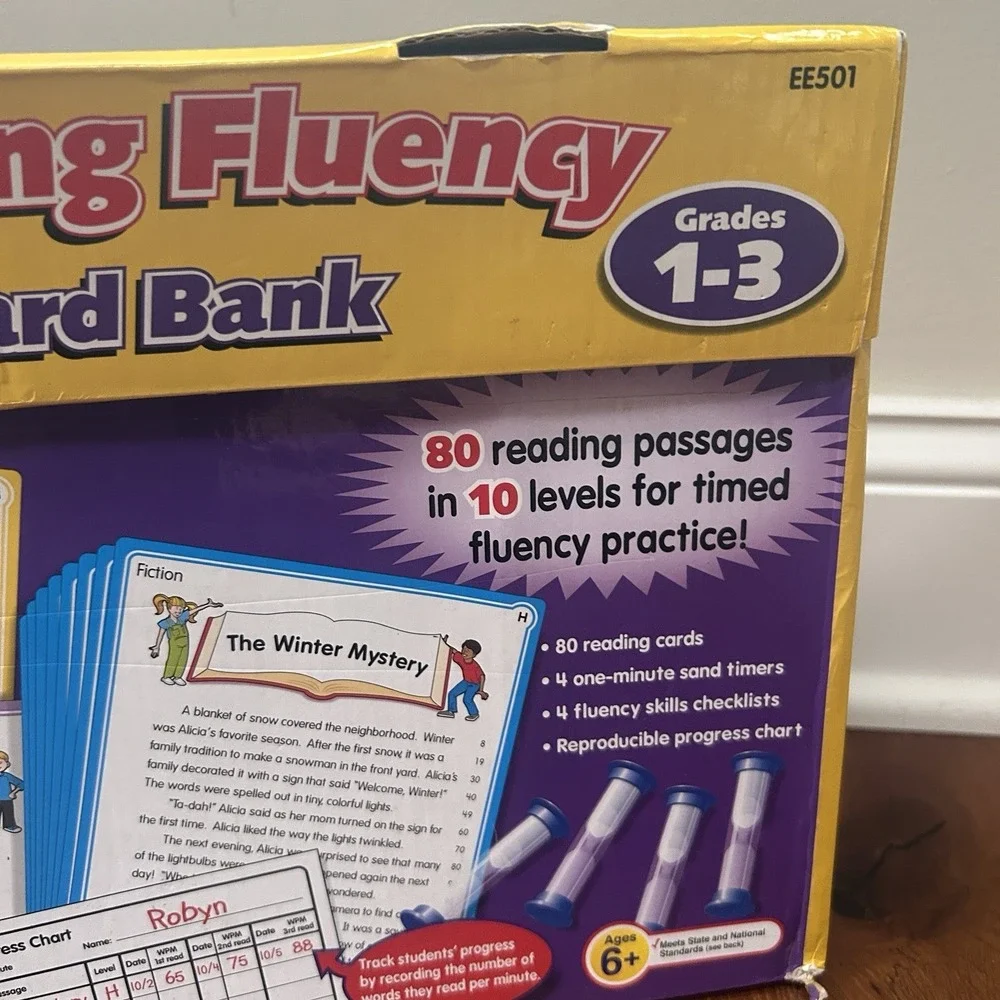 Lakeshore Building Fluency Card Bank Reading Grades 1-3 Tutor Homeschool Teach